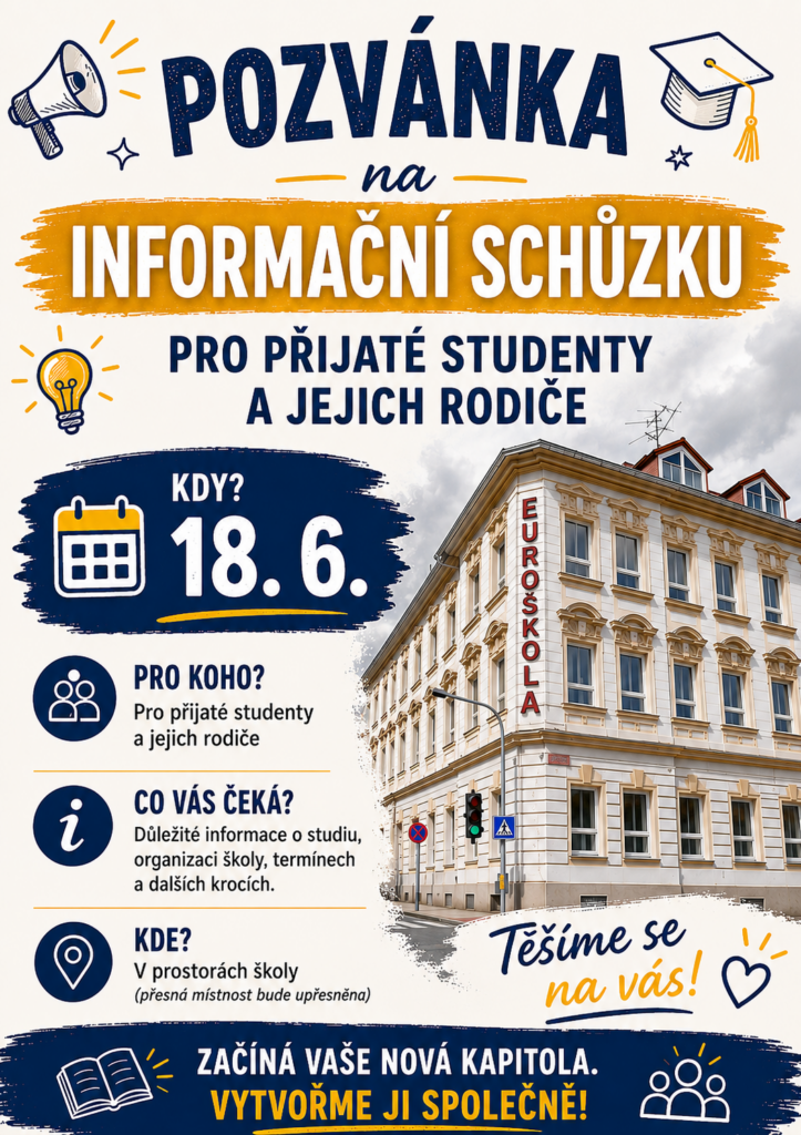 Pozvánka na informační schůzku pro přijaté žáky a jejich rodiče